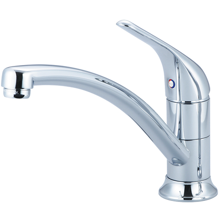 PIONEER FAUCETS Single Handle Kitchen Faucet, NPSM, Single Hole, Polished Chrome, Overall Height: 8" 2LG260